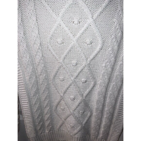 Evereve Sieve Bobble Cable Knit Sweater Womens XS Pullover white Fisherman - Picture 2 of 9